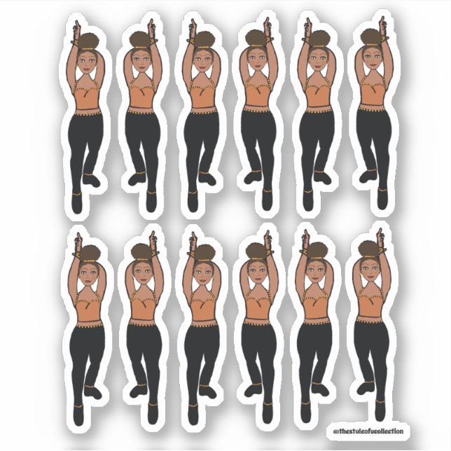 Stickers Majorette / Danseuse Pêcher Noir (Devant)