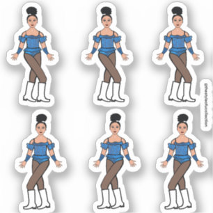 Stickers Majorette / Danseuse Pierres bleues B