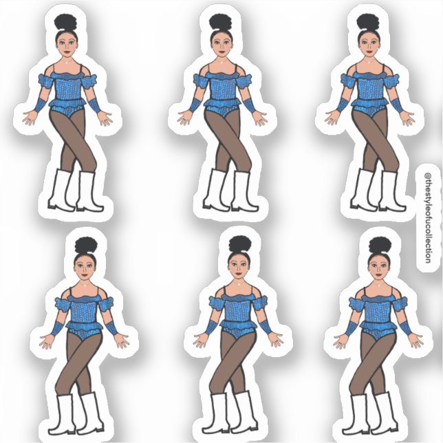 Stickers Majorette / Danseuse Pierres bleues B (Recto)