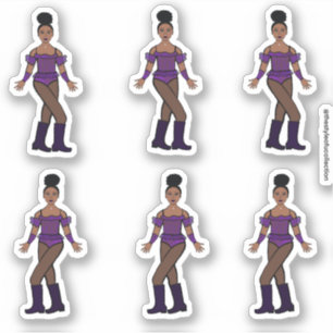 Stickers Majorette/Danseuse Pierres violettes