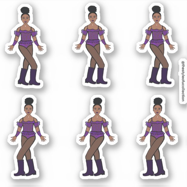 Stickers Majorette/Danseuse Pierres violettes (Devant)
