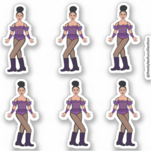 Stickers Majorette / Danseuse Pierres violettes B