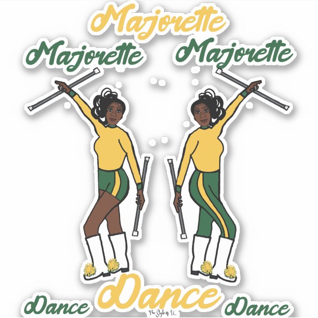 Stickers Majorette (Jaune Vert) (Devant)