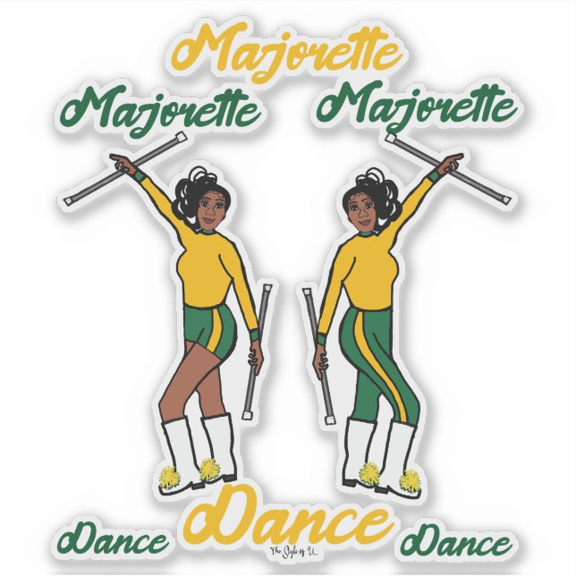 Stickers Majorette (Jaune Vert 2) (Devant)