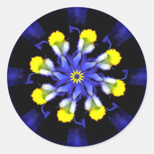 Stickers Mandala Pansy Blue & Yellow