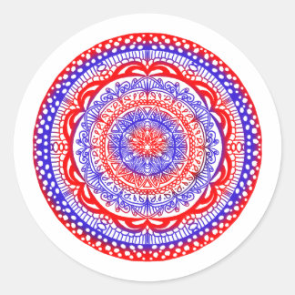 stickers mandala rouge et bleu