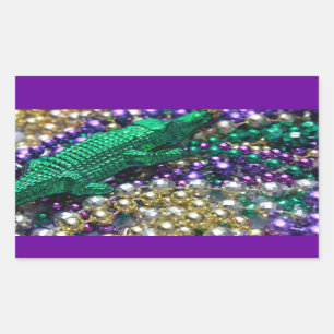 Stickers Mardi Gras Carnival Alligator Bead Decal