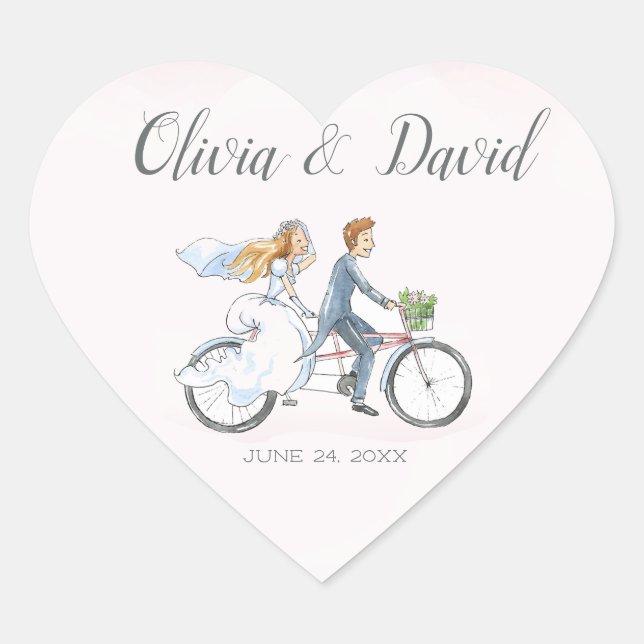 Stickers Mariage à vélo (Devant)