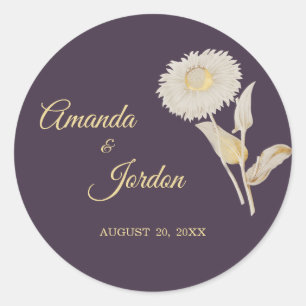 Stickers Mariage Antique Purple Daisy