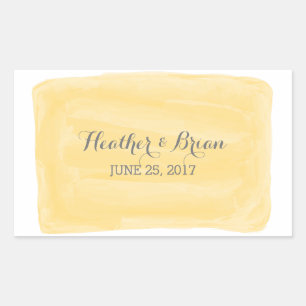 Stickers Mariage Aquarelle Jaune
