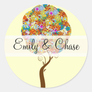 Stickers Mariage Arbre Fleur Love