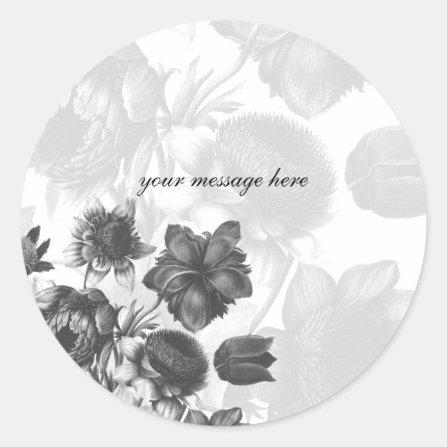 Stickers Mariage aux fleurs gris élégant (Devant)