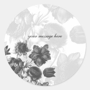 Stickers Mariage aux fleurs gris élégant