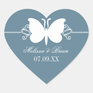 Stickers Mariage Bleu Papillon