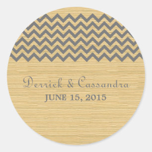 Stickers Mariage Chevron Rustique Gris