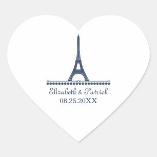 Stickers Mariage Chic Parisien, Bleu