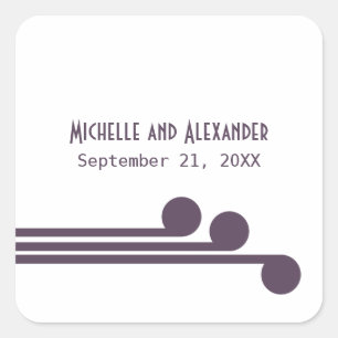 Stickers Mariage Chic Purple Simple Déco
