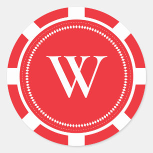 Stickers Mariage Chip Poker - Rouge