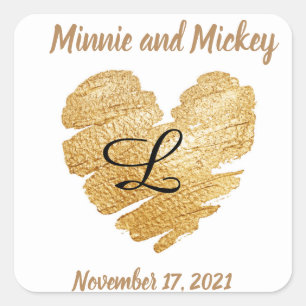 Stickers Mariage Coeur Monogramme