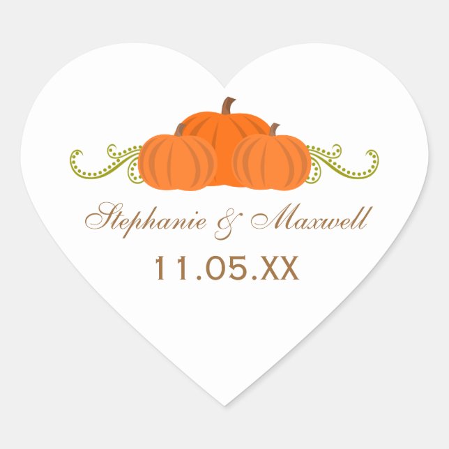 Stickers Mariage de automne citrouille (Devant)
