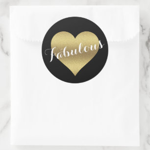 Stickers Mariage de coeur Black & Gold Fabulous