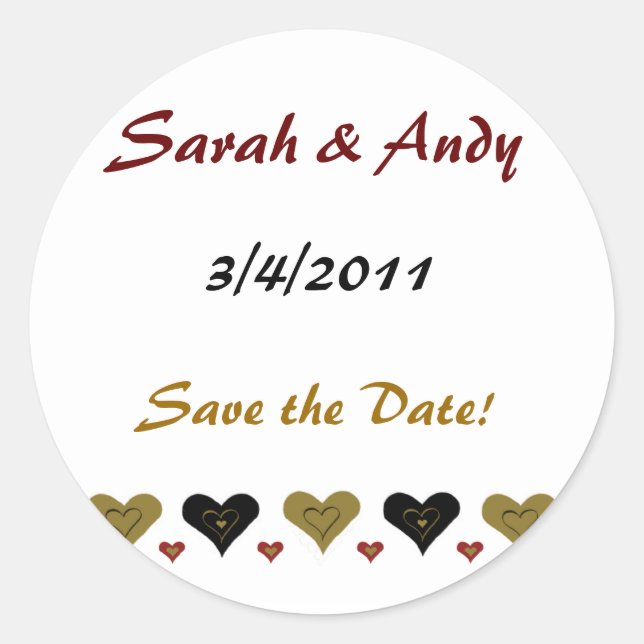 Stickers Mariage de coeur simple (Devant)