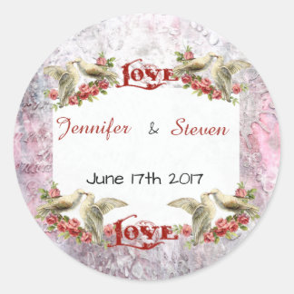 Stickers Mariage de colombe vintage