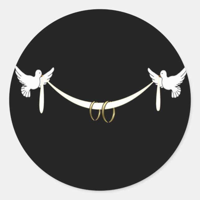 Stickers Mariage de colombes blanches (Devant)