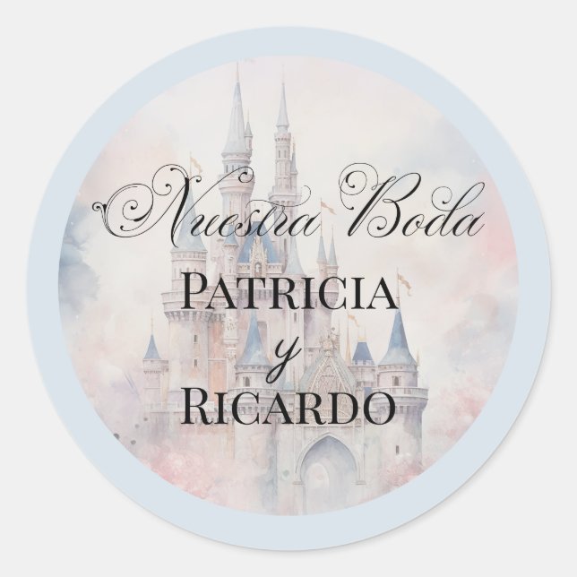 Stickers Mariage de Conte Fée Nuestra Boda espagno (Devant)