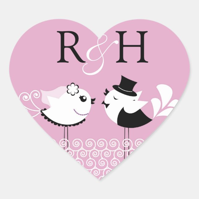 Stickers mariage de mariée et d'oiseau de chambre (Devant)