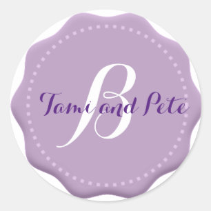 Stickers Mariage d'enveloppe de monogramme Lilac