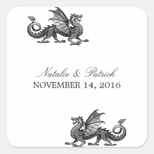 Stickers Mariage Dragon Argent