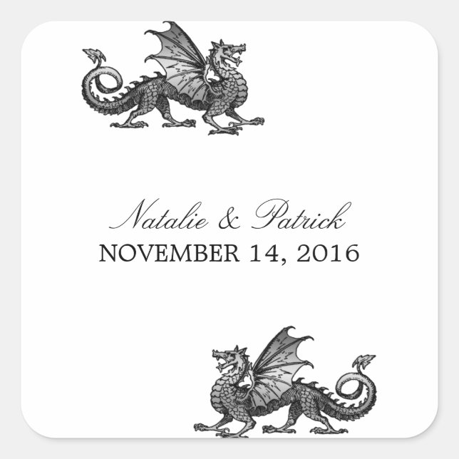Stickers Mariage Dragon Argent (Devant)