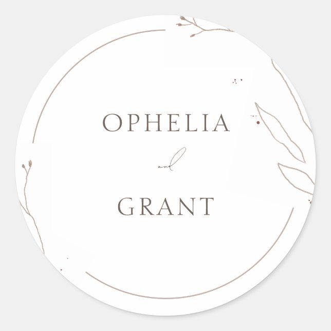 Stickers Mariage en herbe sauvage simple Merci (Devant)