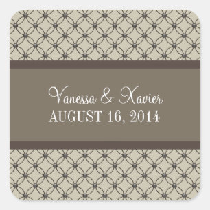 Stickers Mariage en treillis beige