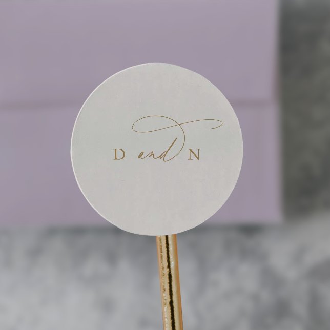 Stickers Mariage Enveloppe Charme élégant (Elegant Charm Ivory Wedding Envelope Seal Stickers)