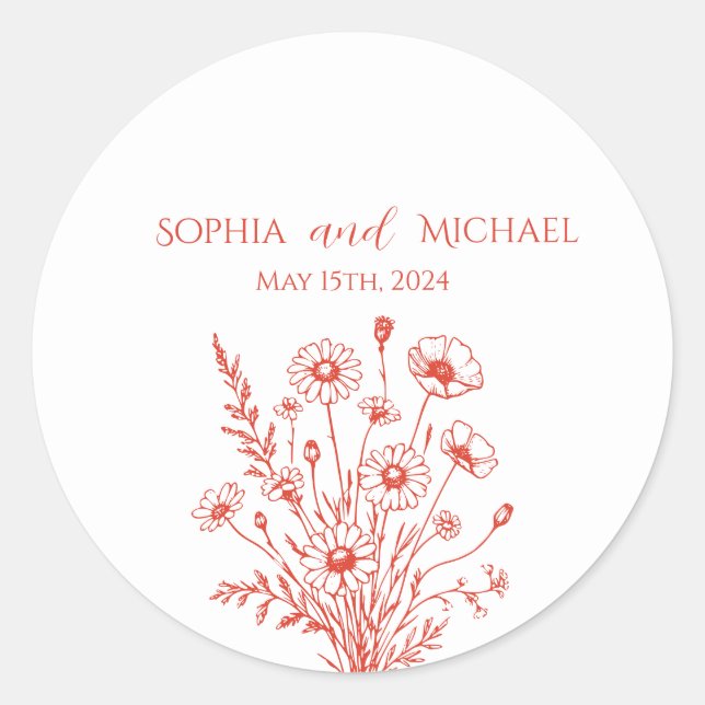 Stickers Mariage fleur sauvage Elegance (Devant)