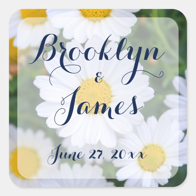 Stickers Mariage Floral Avec Baise Blanche (Devant)