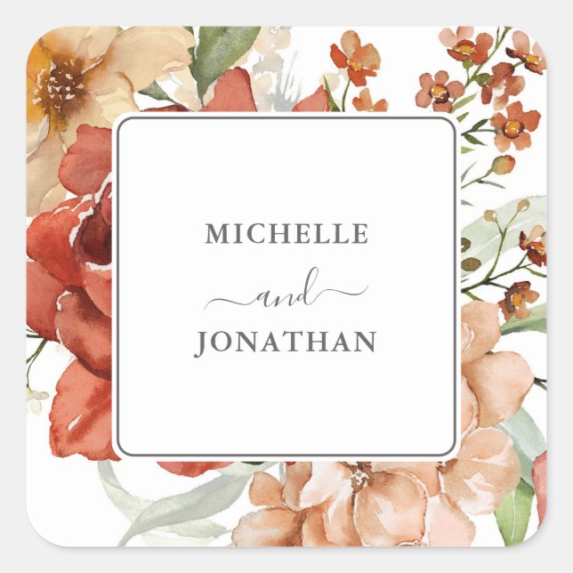 Stickers Mariage floral Boho rustique (Devant)