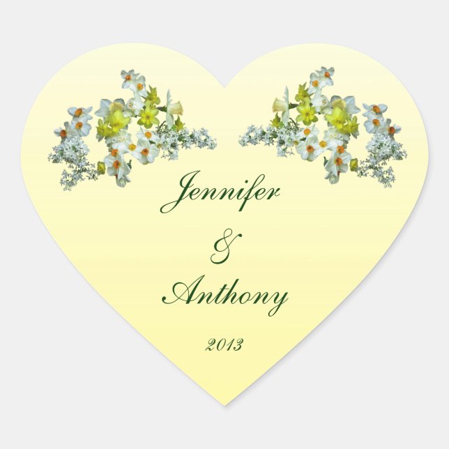Stickers Mariage Floral Jaune (Devant)
