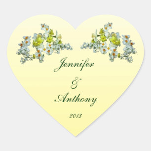 Stickers Mariage Floral Jaune