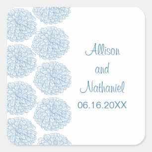 Stickers Mariage frontière Zinnia, Bleu