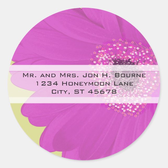 Stickers Mariage Fuchsia Gerber Daisy (Devant)