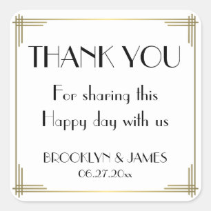 Stickers Mariage Gatsby Blanc Art Déco