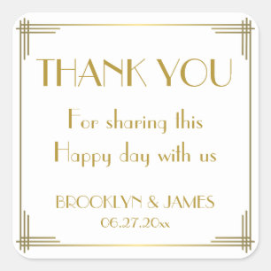 Stickers Mariage Gatsby Gold Art Déco