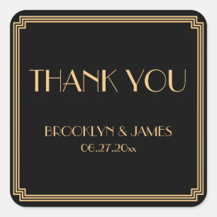 Stickers Mariage Gold Noir Gatsby Art Déco