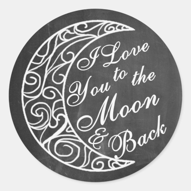 Stickers Mariage, Je T'Aime À La Lune Et À L'Arriè (Devant)