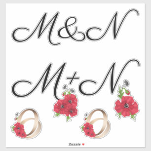 Stickers mariage, mariage, lettres, typographie, f