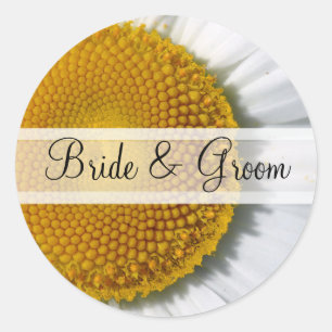 Stickers mariage marron marguerrier élégant