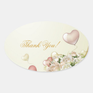 Stickers mariage Merci floral élégant